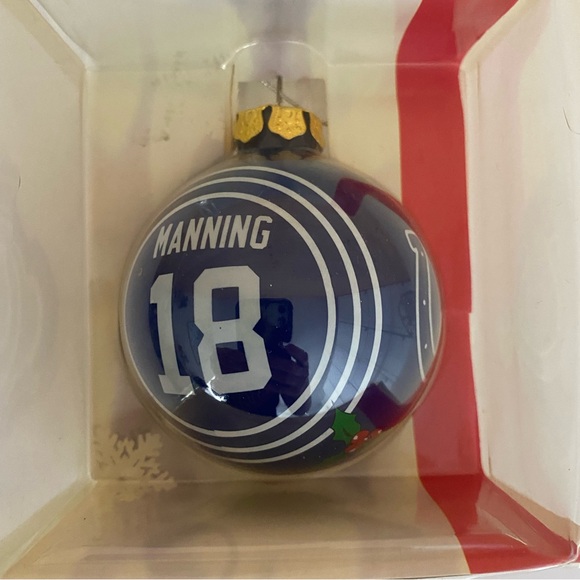 Forever Collectible Peyton Manning #18 Blue & White Colts Christmas Ball - Picture 8 of 8